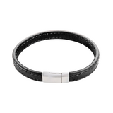 Leren heren armband - Bruin & Zwart