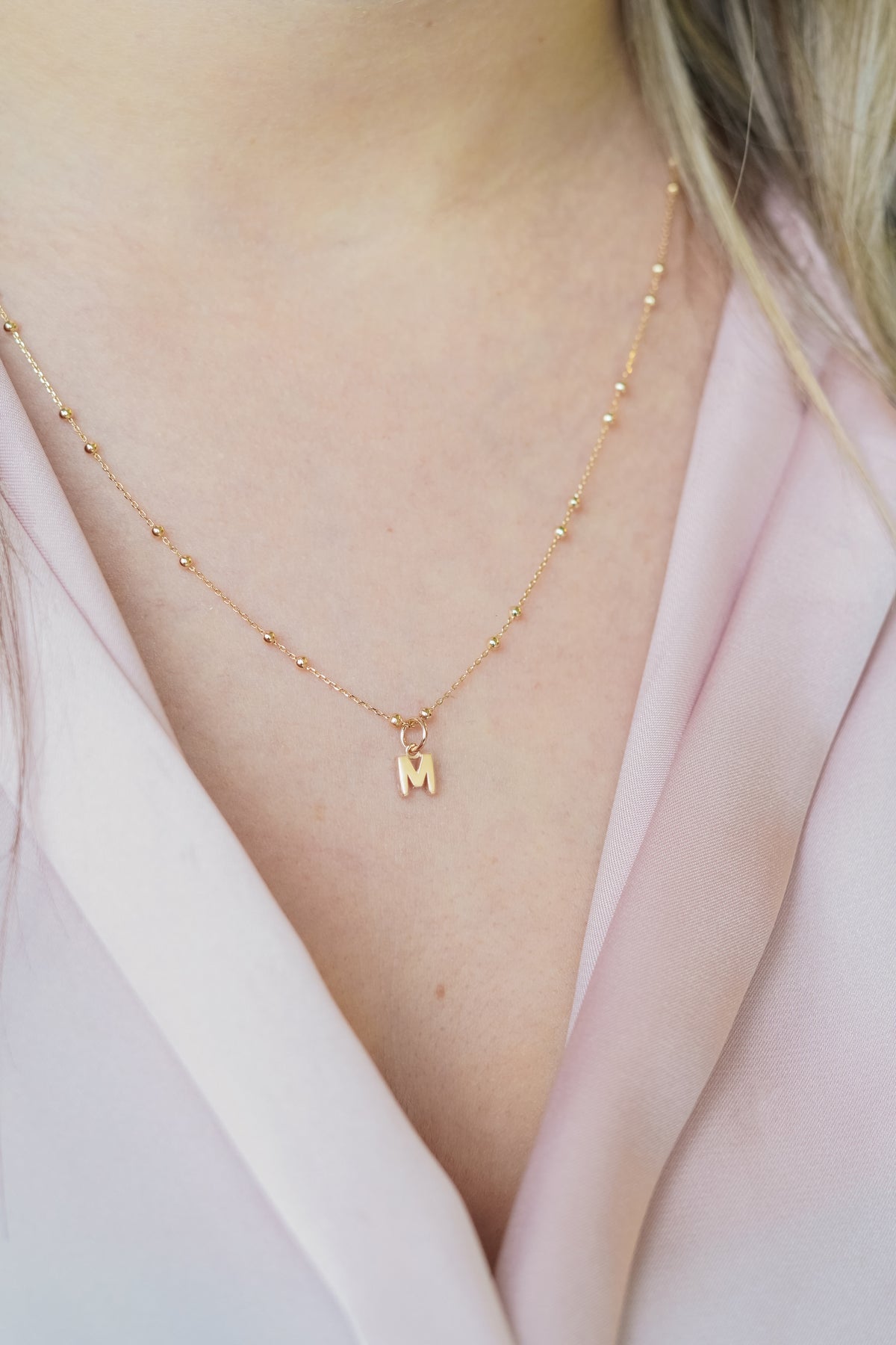 Initial Charm Necklace - Gold plated