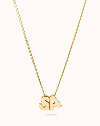 14k Initial Necklace - 14k gold