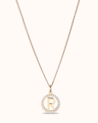 Letter Sparkle Pendant Ketting - 18k Verguld