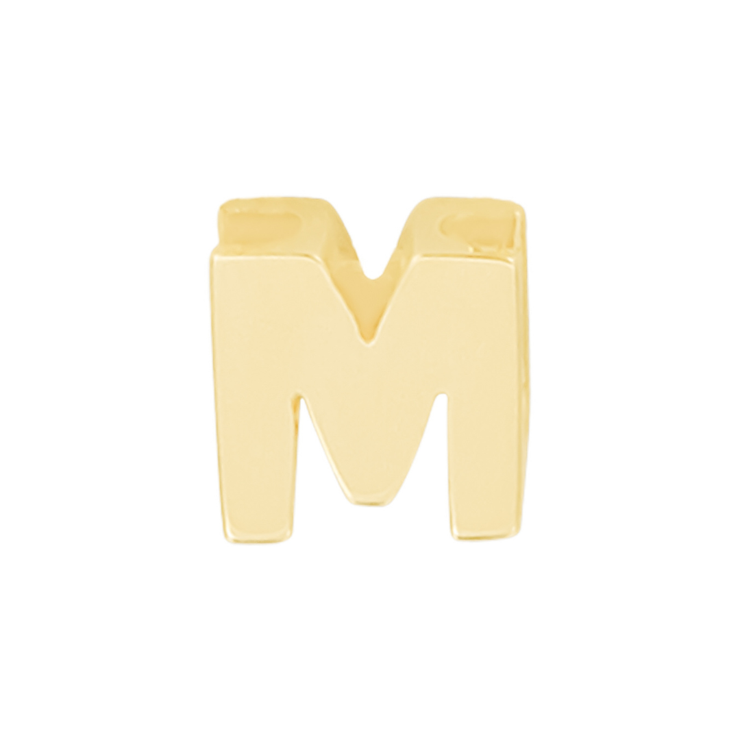 14k Single Initial Charm - 14k gold