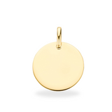 Collier Pendentif Rond Empreinte Digitale or 9 carats - or 9 carats