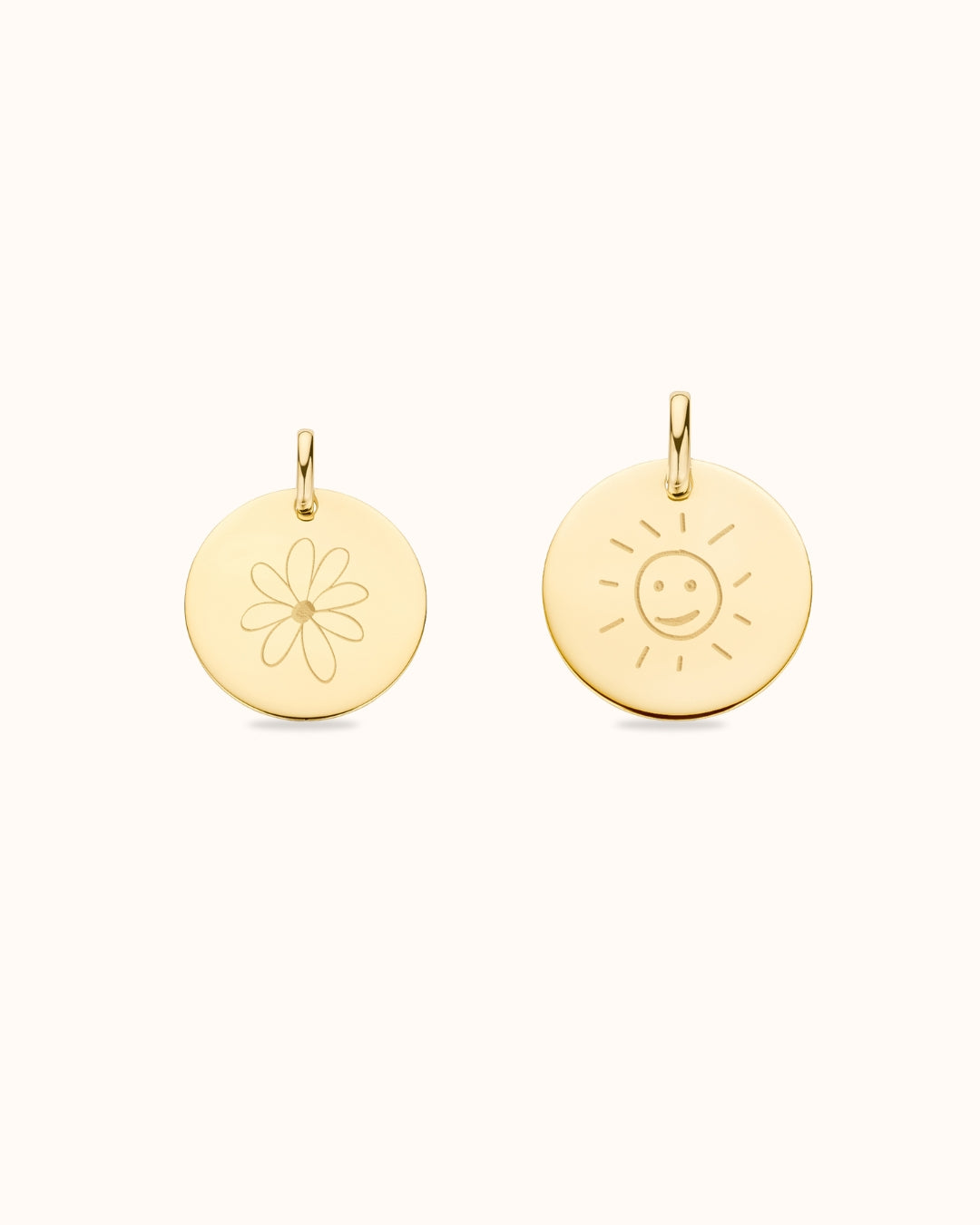 Einzelne Charms mit Illustration 585er Echtgold - 585er Echtgold