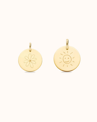 Loser Charms mit Illustration 585er Echtgold - 585er Echtgold