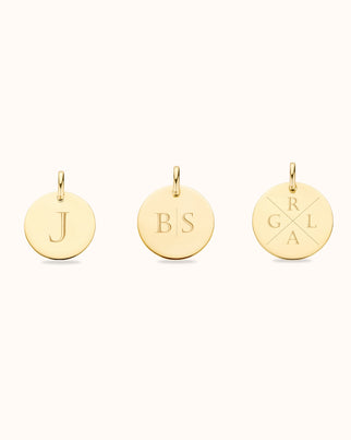 14k Gepersonaliseerde Losse Initial Coin Bedel - 14k Solid gold