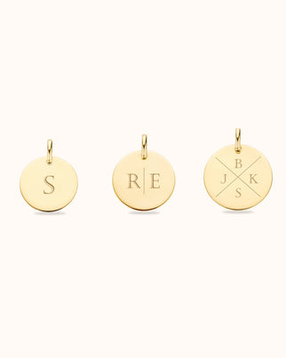 9k Initial Coin Charm - 9 carat