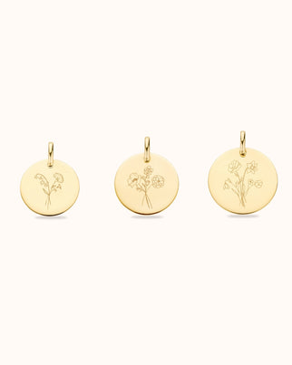 Einzelne Geburtsblume Charms 375er Echtgold - 375er Echtgold