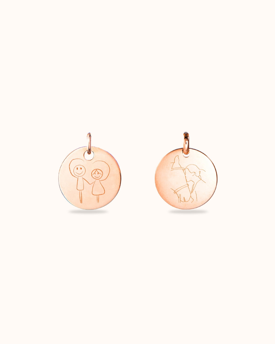 Personalisierte lose Charms mit Illustration - Rose vergoldet