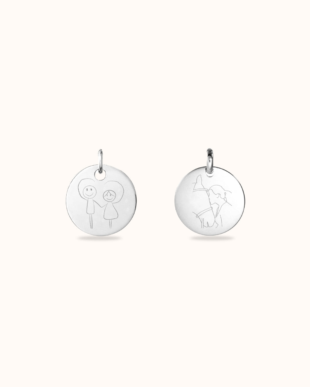 Pendentif suel avec Illustration - Argent