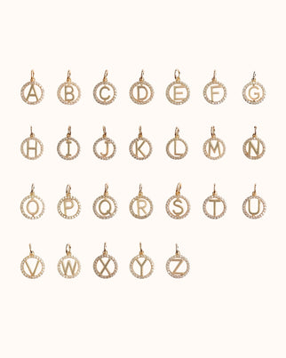 Pendentif Lettre Sparkle – Plaqué Or – Perle avec Initiales