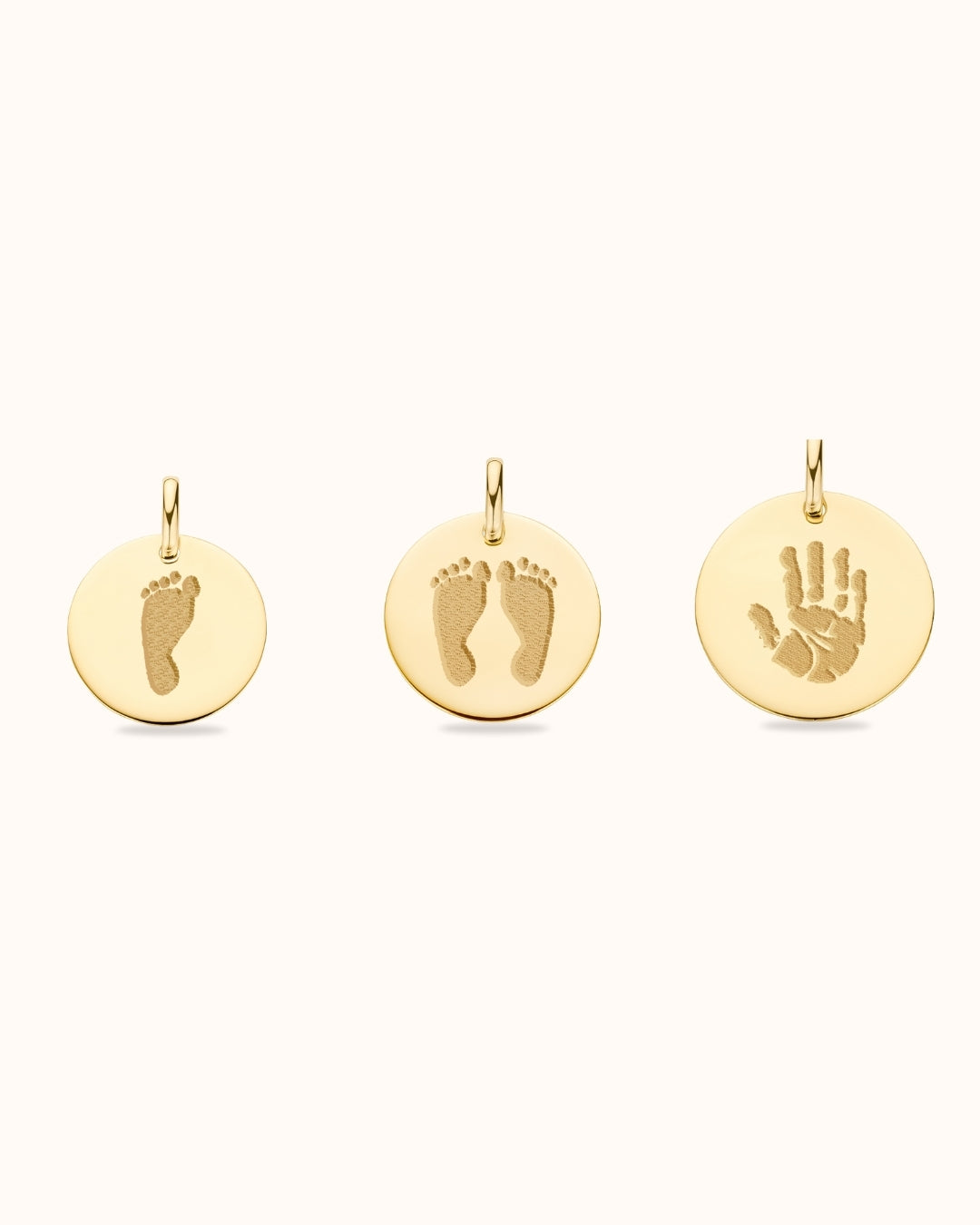 9k Hand and Footprint Charm - 9 carat