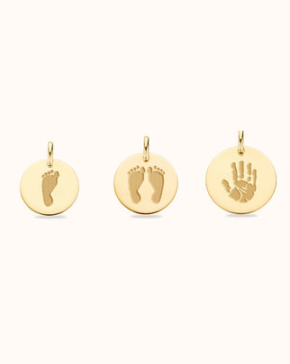 9k Hand and Footprint Charm - 9 carat