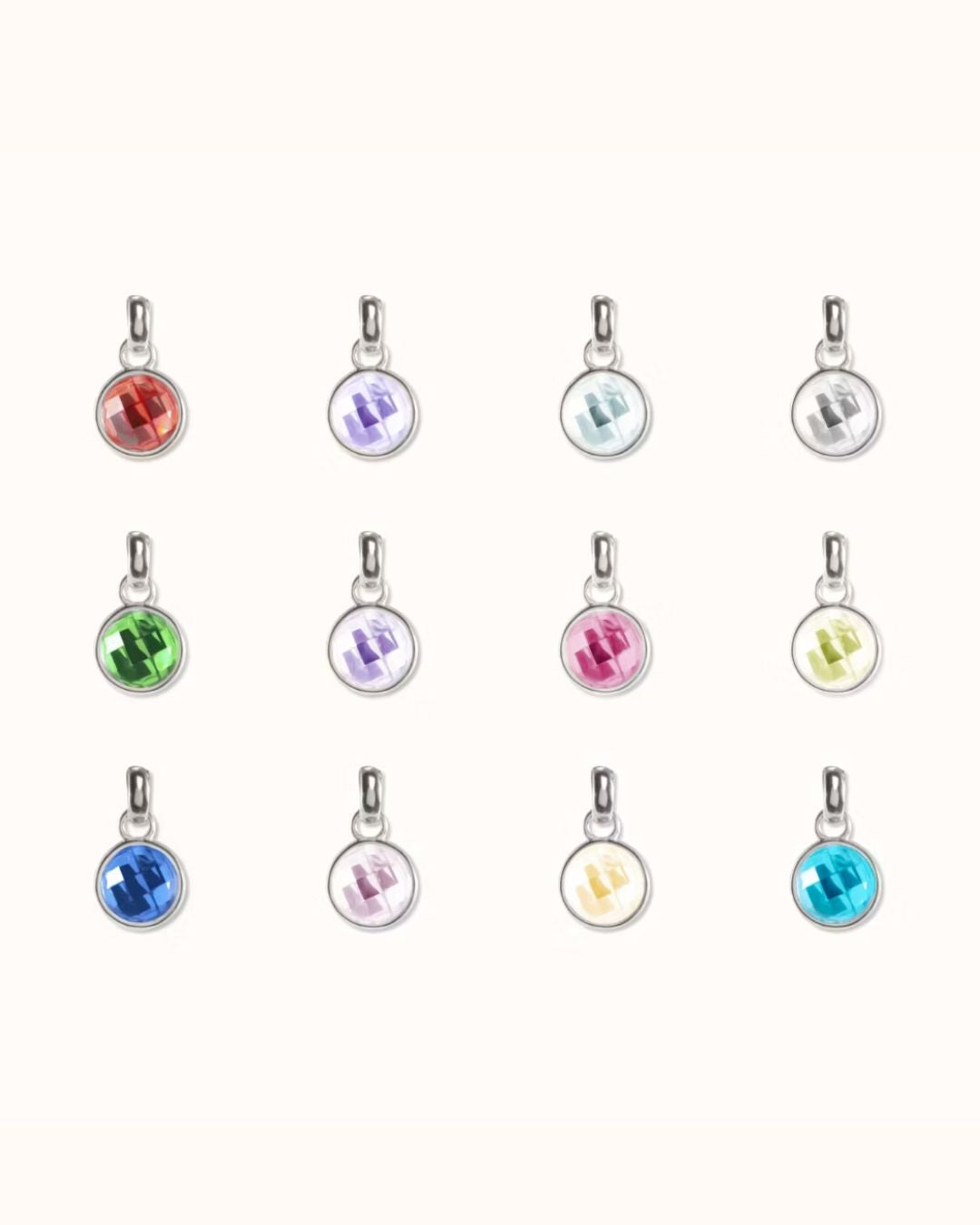 Single Birthstone Charm - Silver