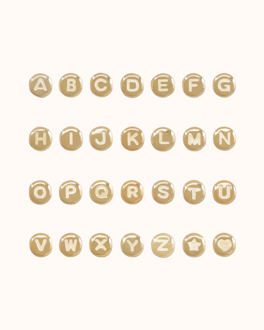 Initial Beads for Necklace - Gold plated