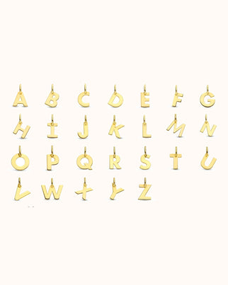 Losse 14k Initial charm letter bedel - 14k Solid Gold