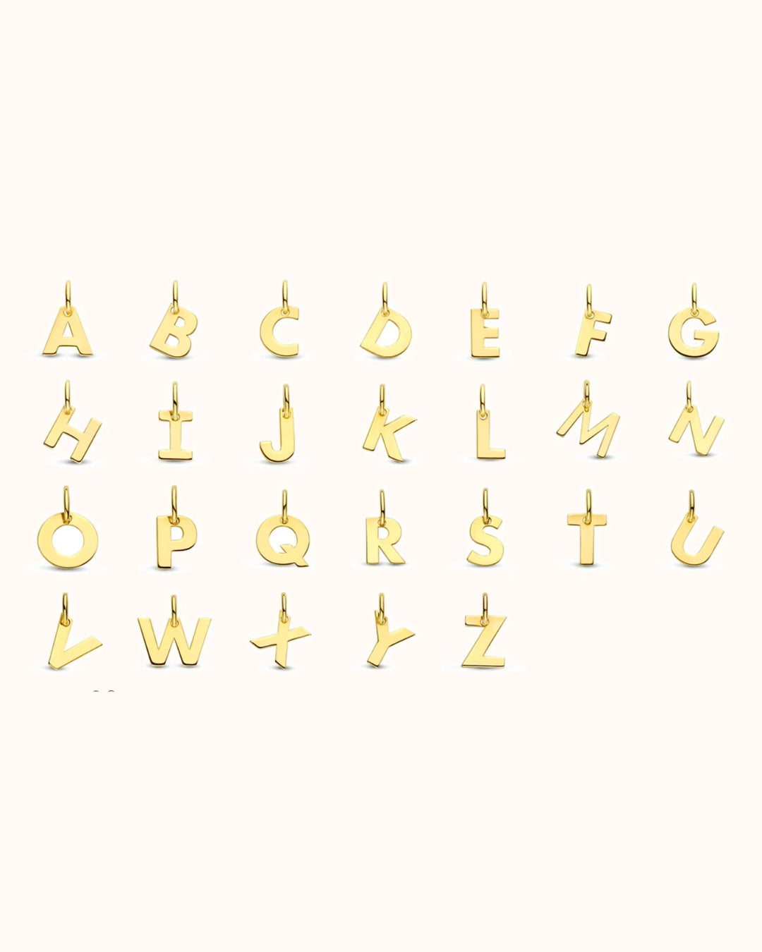10 stuks bubble letters, bedels, 18 karaat goud, gevulde 10 stuks bubble letters, bedels, 18 karaat goud, gevulde