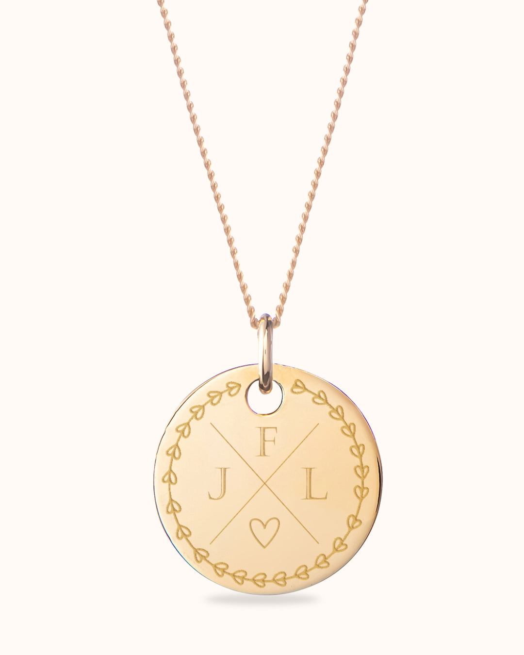 Love Initial Coin Nacklace - Gold plated