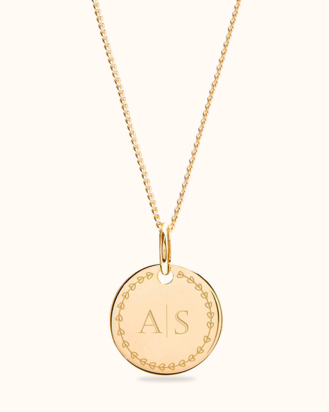 Love Initial Coin Ketting - 18k Verguld