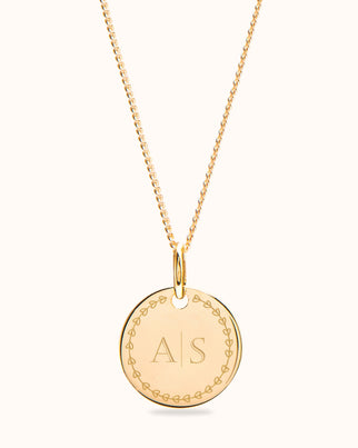 Love Initial Coin Ketting - 18k Verguld