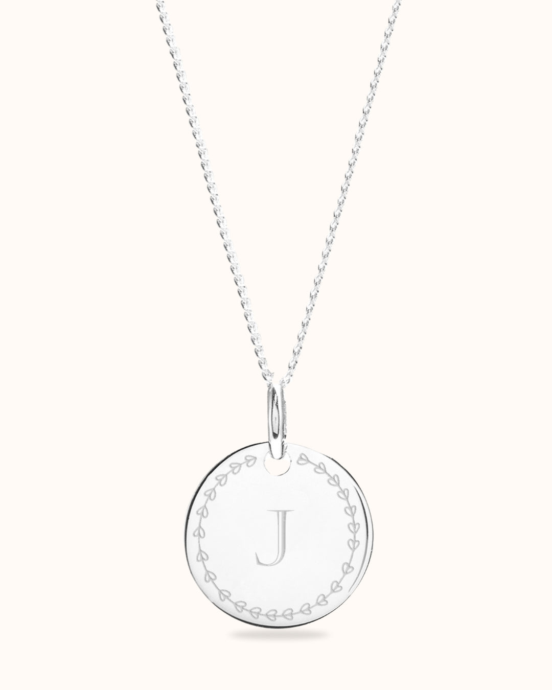 Love Initial Coin Ketting - Sterling Zilver 925