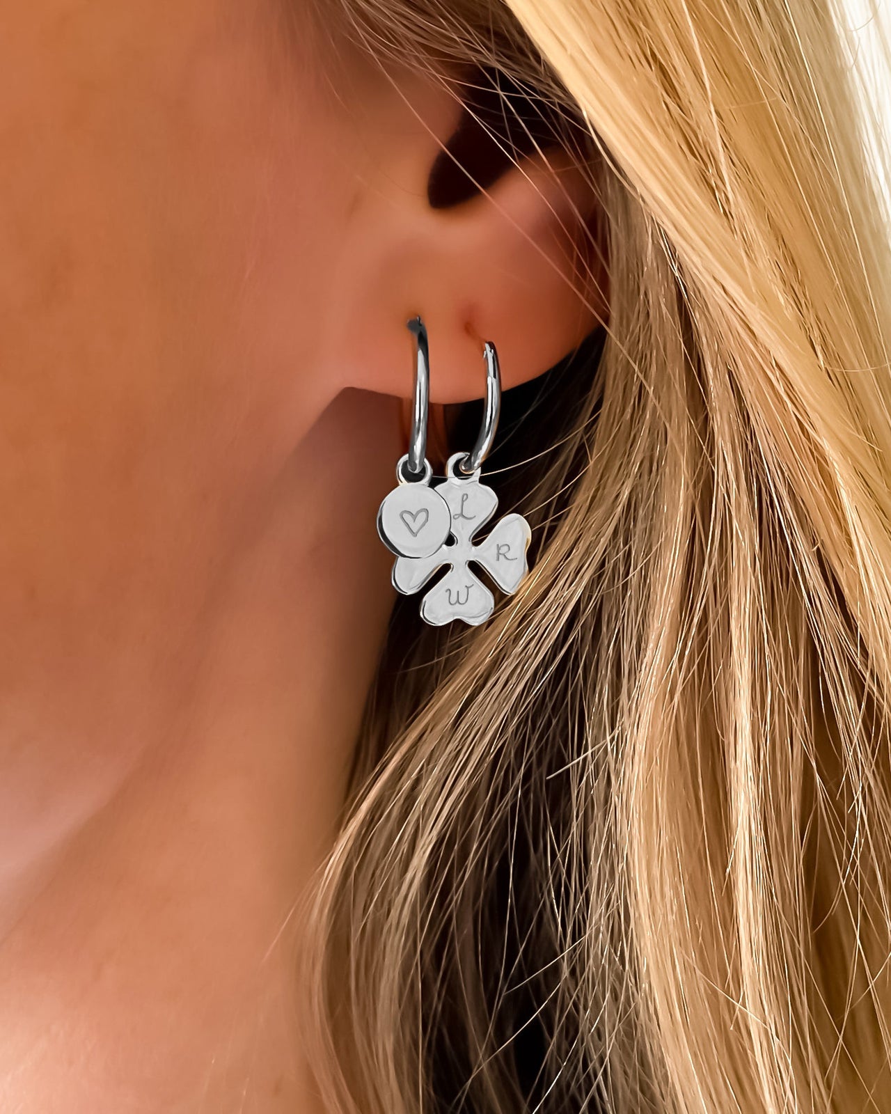 Boucles d'oreilles Initiale - Argent