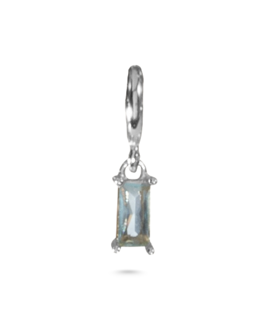 Sliding Birthstone Charm Necklace - Silver
