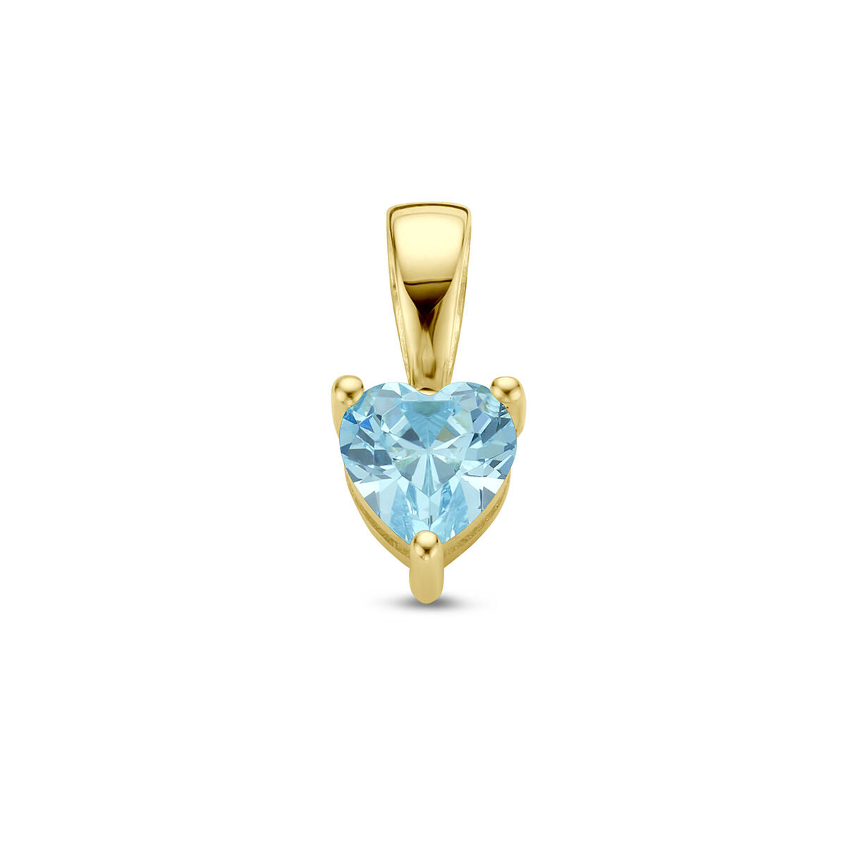 14k Heart Birthstone Ketting - 14k Solid Gold