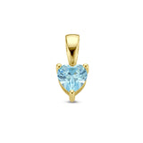 14k Heart Birthstone Ketting - 14k Solid Gold