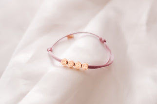 Herknopen Initial Beads Armband - 18k Rosé Verguld