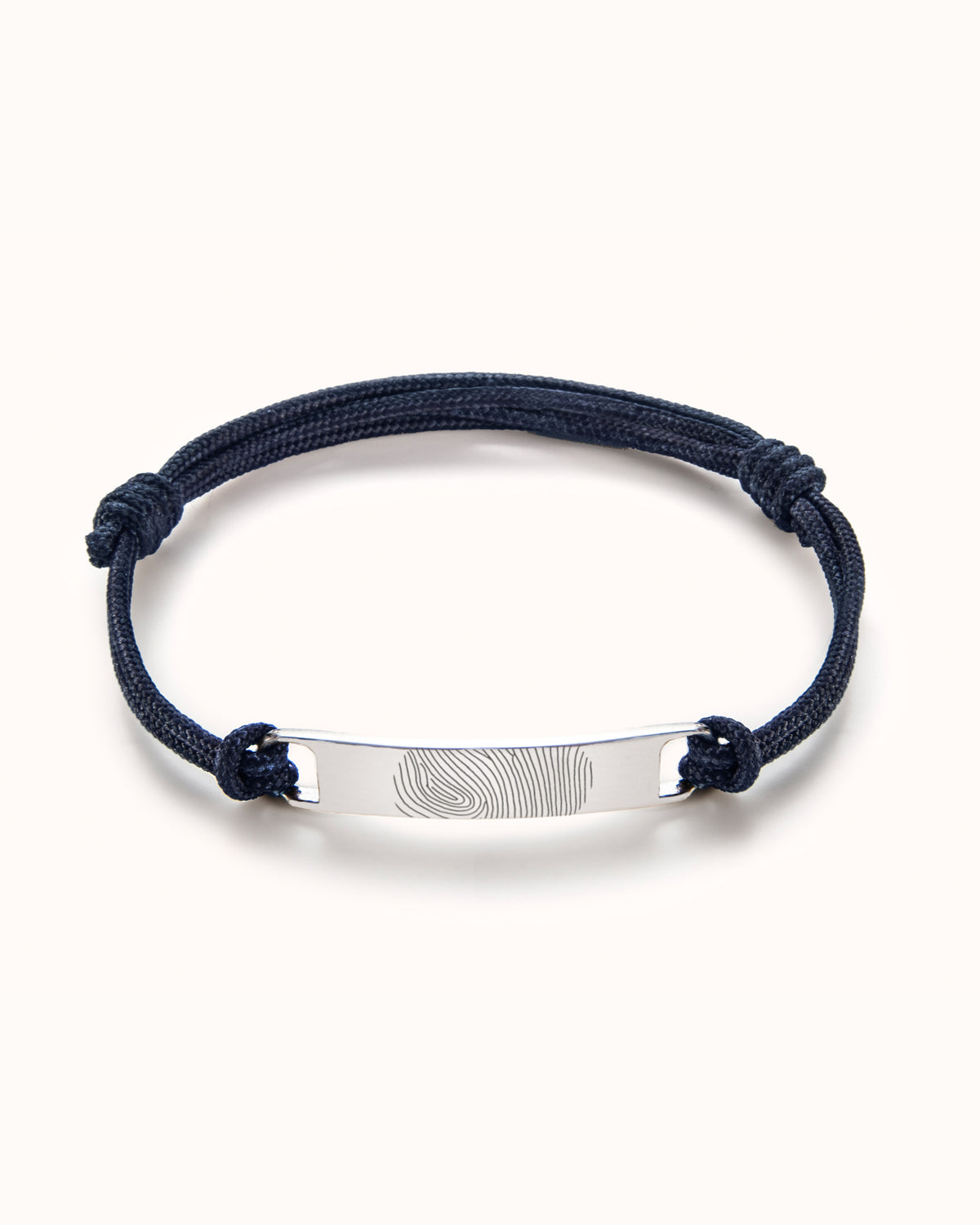 Herren Fingerabdruck Bar Armband - Edelstahl silber