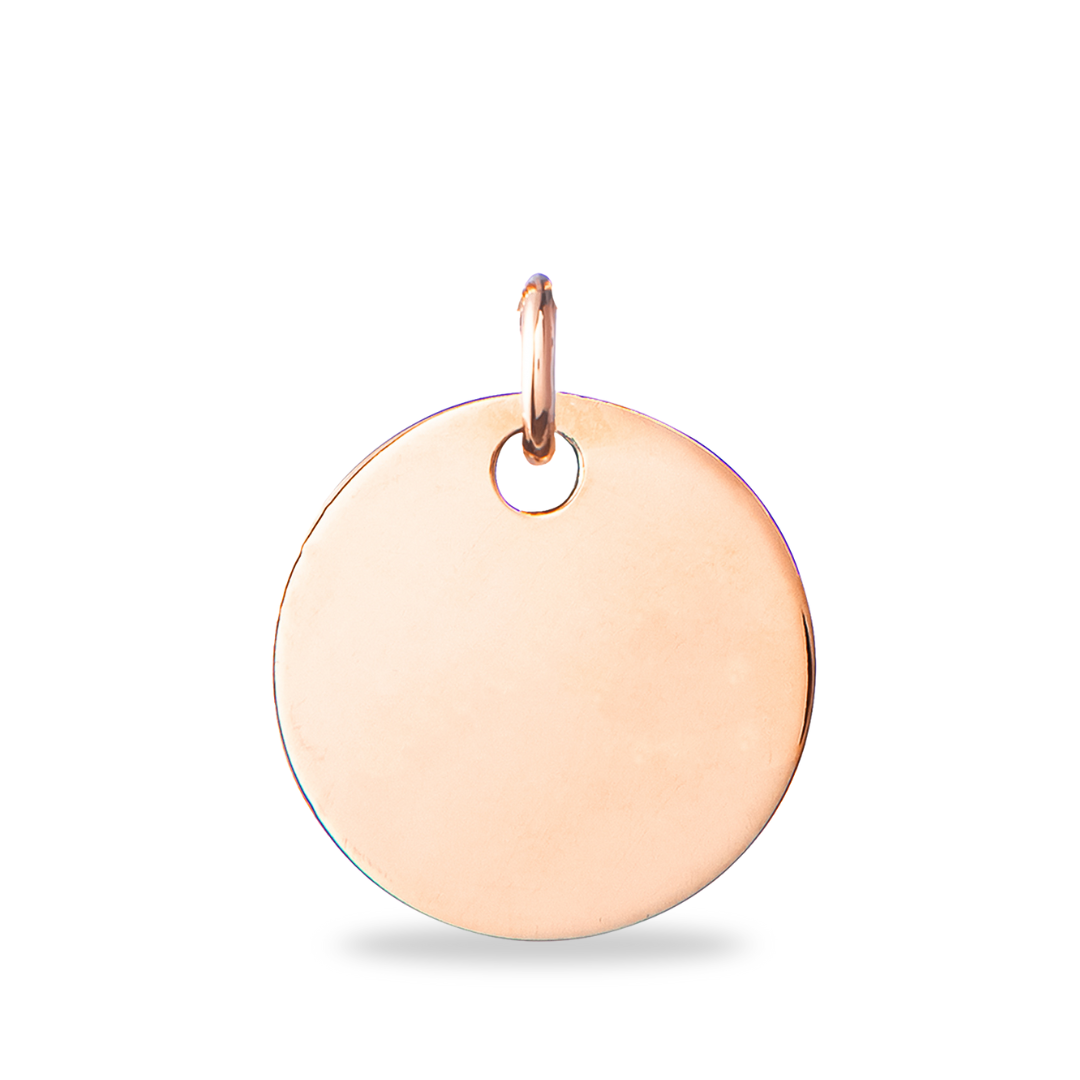 Initial Coin Ketting - 18k Rosé Verguld