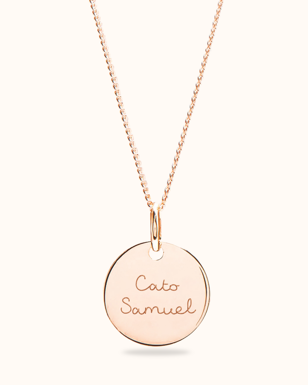 Coin Flat Necklace - Rose plated