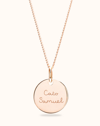 Coin Flache Kette - Rose vergoldet