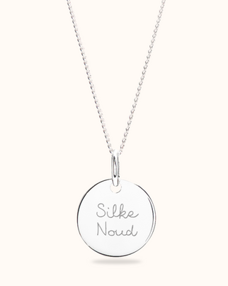 Collier Plat Pendentif Rond - Argent