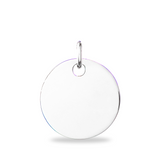 Collier Pendentif Rond Empreinte Digitale - Argent