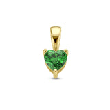 14k Heart Birthstone Necklace - 14k gold