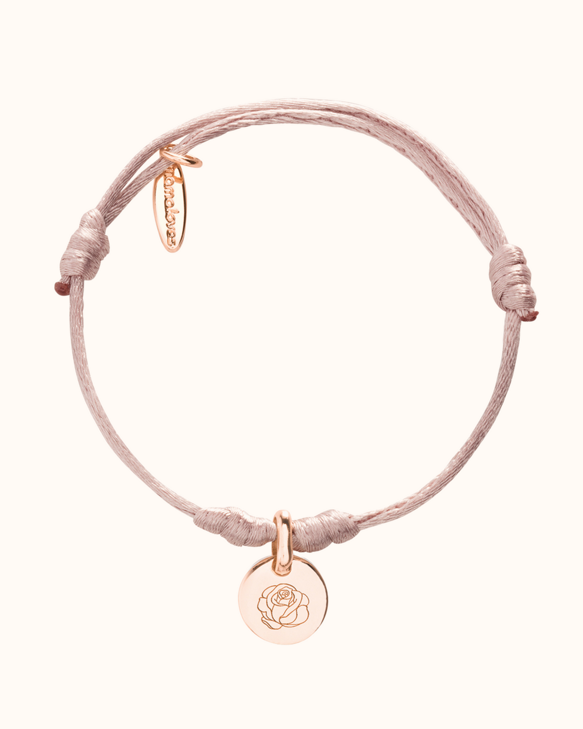 Single Birth Flower Armband - 18k Rosé Verguld