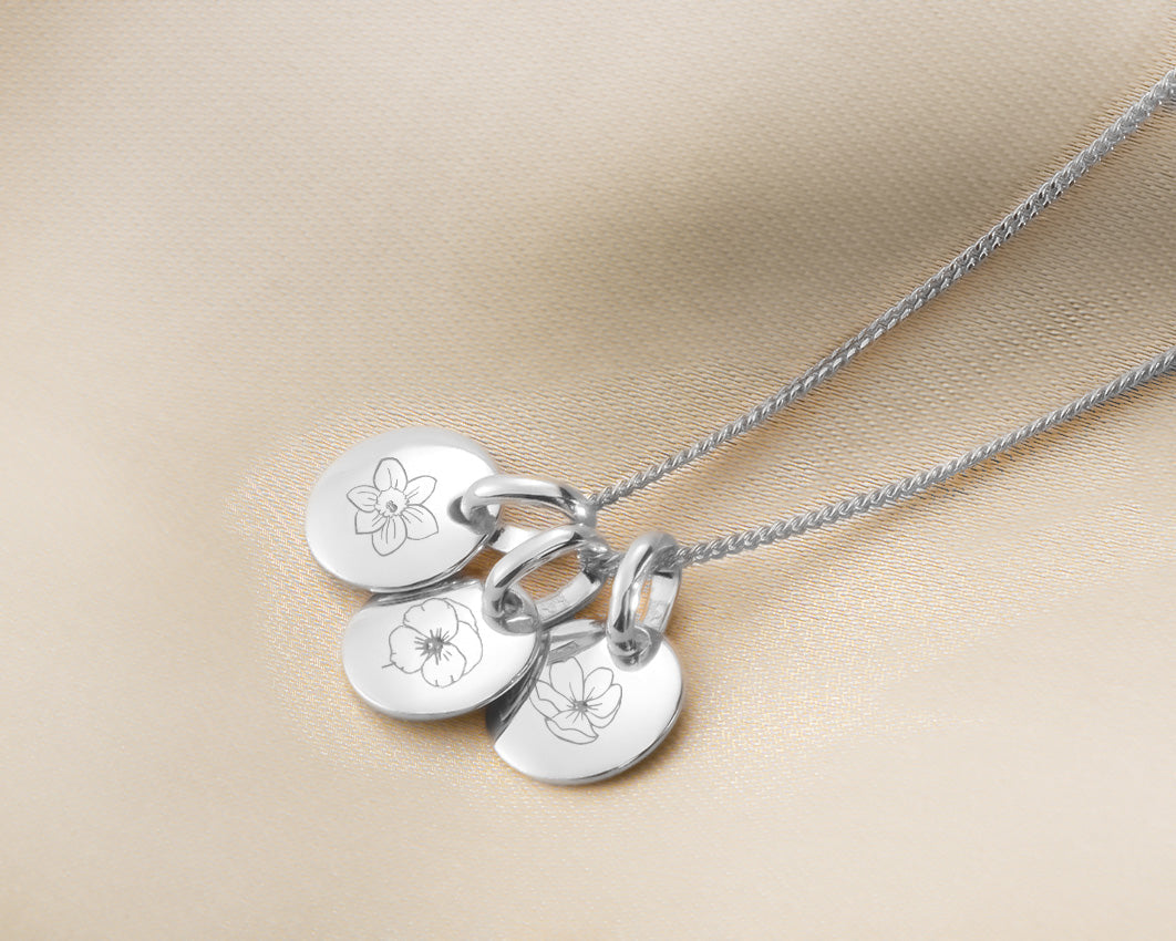 Collier Fleur de Naissance unique - Argent
