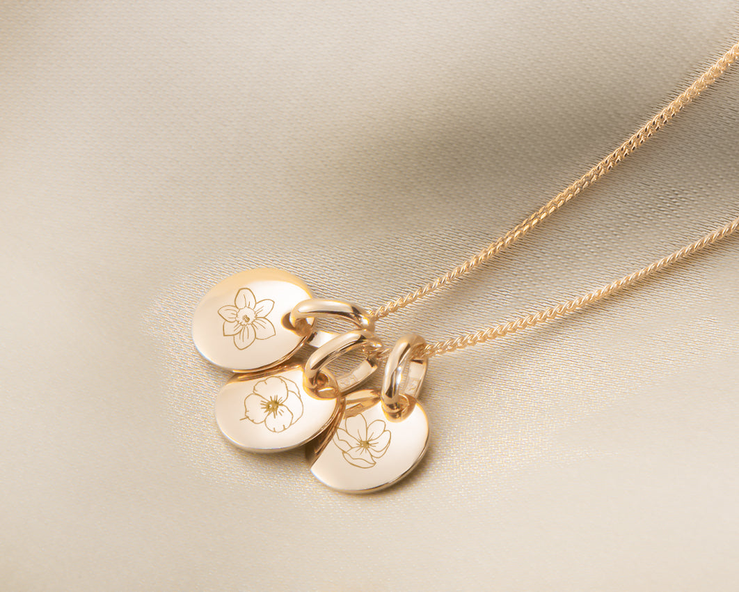 Single Birth Flower Ketting - 18k Rosé Verguld