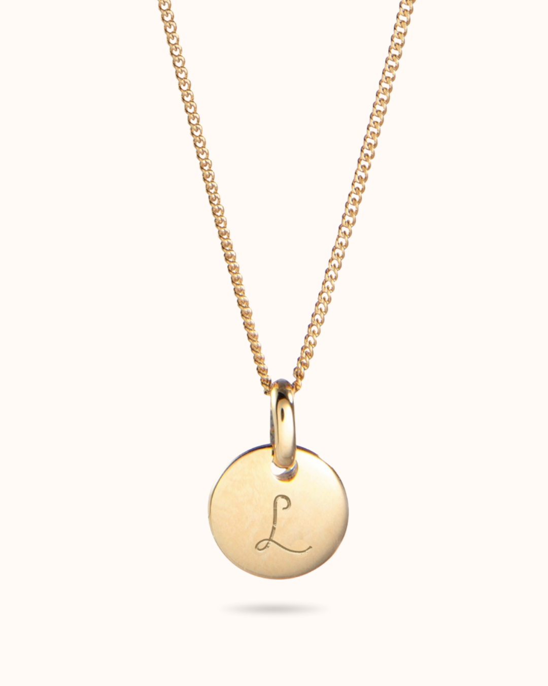 Collier Mini Pendentif Rond - Plaque or 18 carats