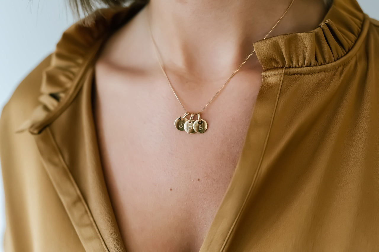 Mini Coin Ketting - 18k Rosé Verguld