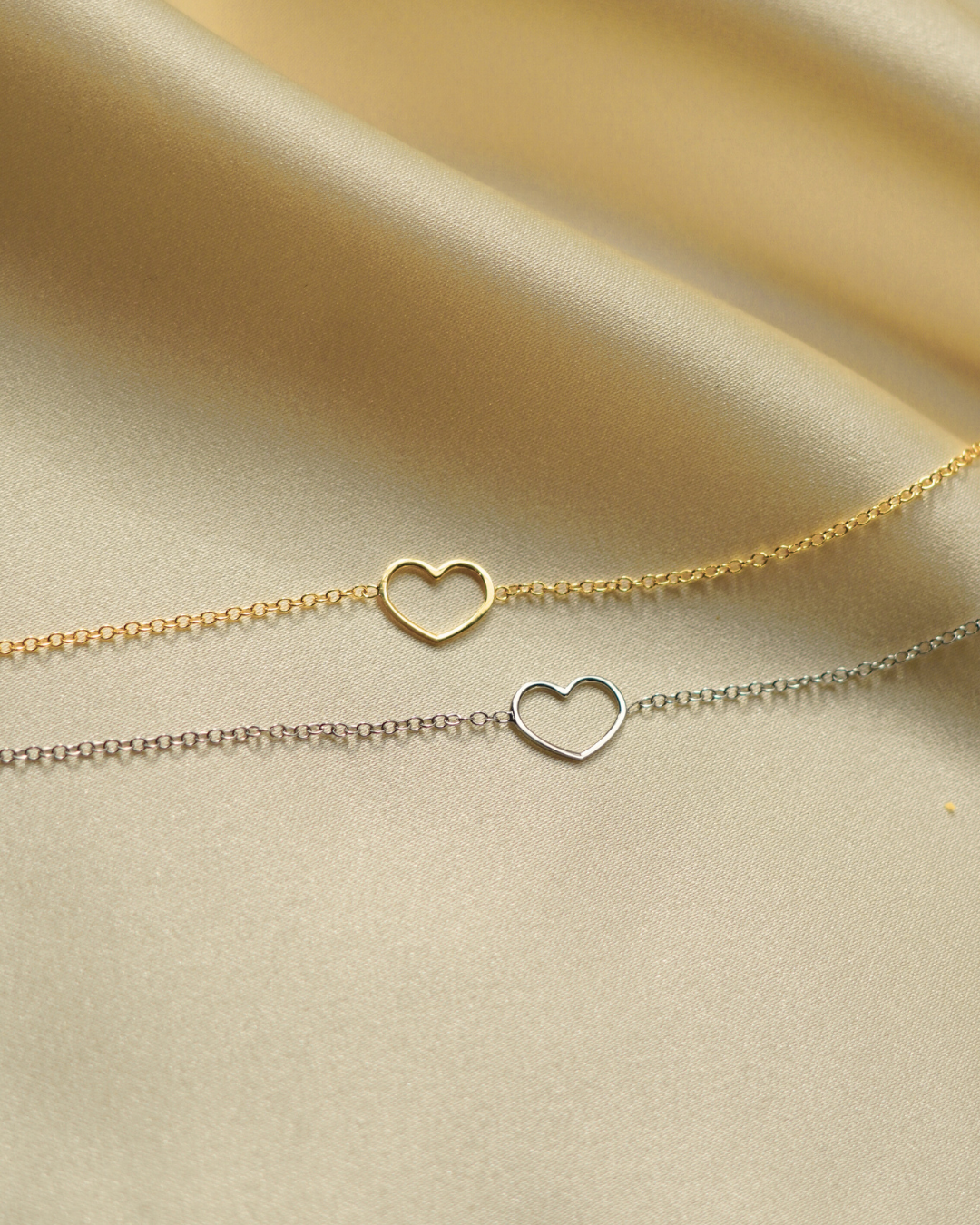 Mini Open Heart Bracelet Silver