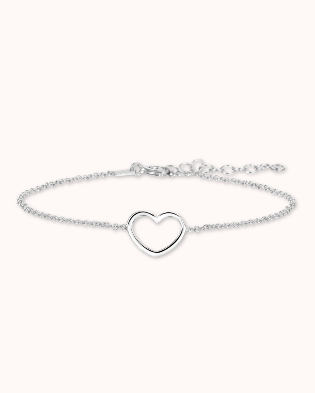 Mini Open Heart Bracelet Silver