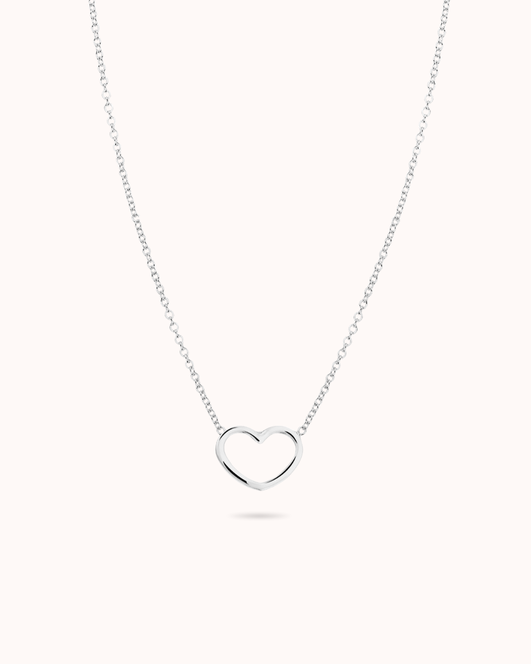 Mini Open Heart Necklace – Silver