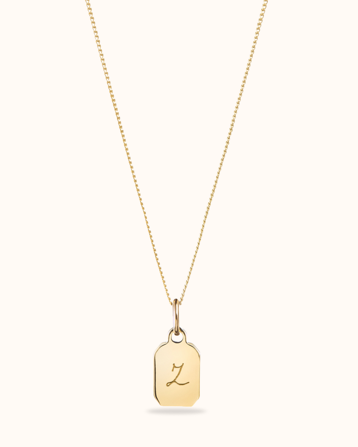 14k Mini Tag Necklace - 14k gold