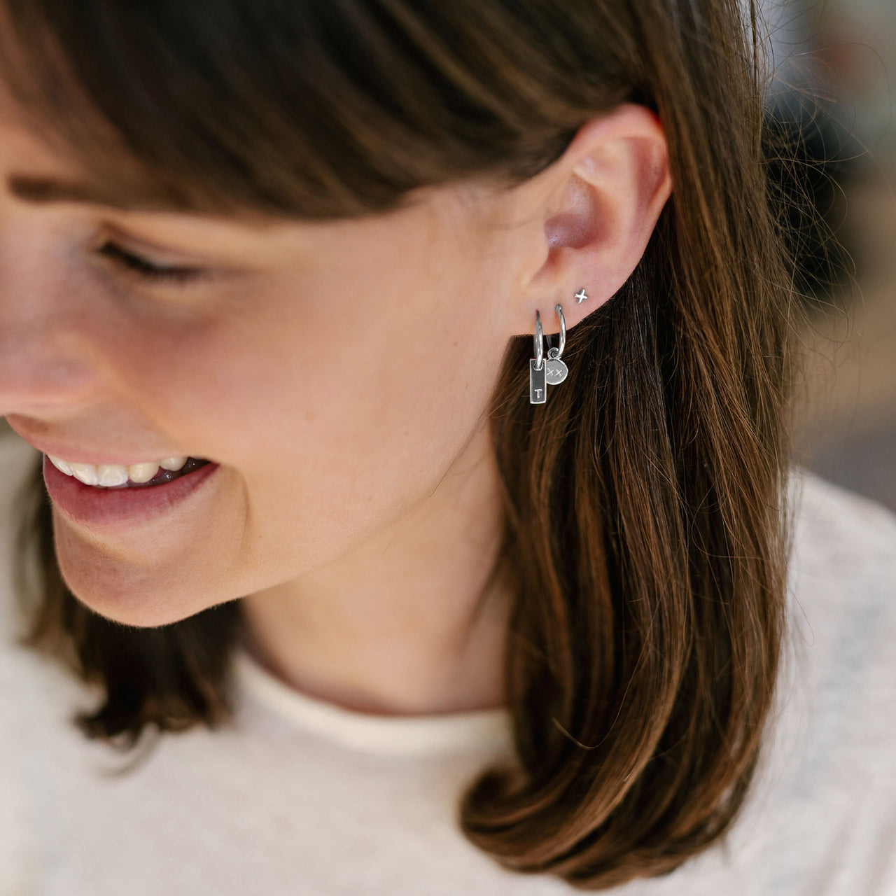 Boucles d'oreilles Petit Tag - Argent