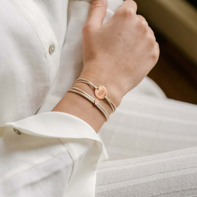 Vingerafdruk Round Armband - 18k Rosé Verguld