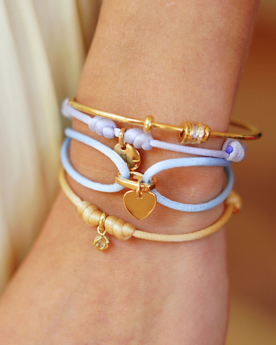 Geboortesteen Disc Bangle - Verguld - Gepersonaliseerde Armband
