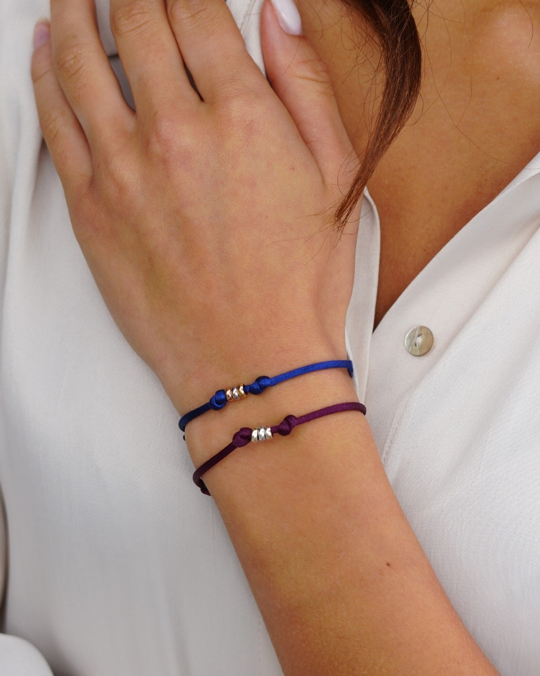 14k Family Ring Bracelet - White Gold