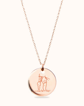 My Own Drawing Ketting - 18k Rosé Verguld